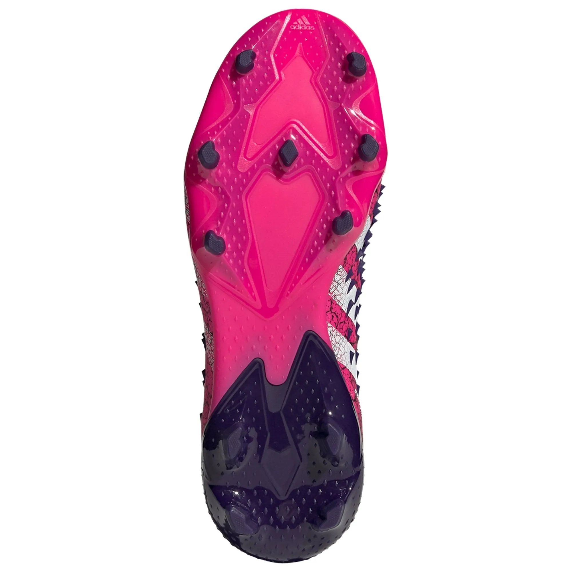 adidas Predator Freak   Junior Firm Ground Soccer Cleat -   Core Black/Cloud White/Shock Pink