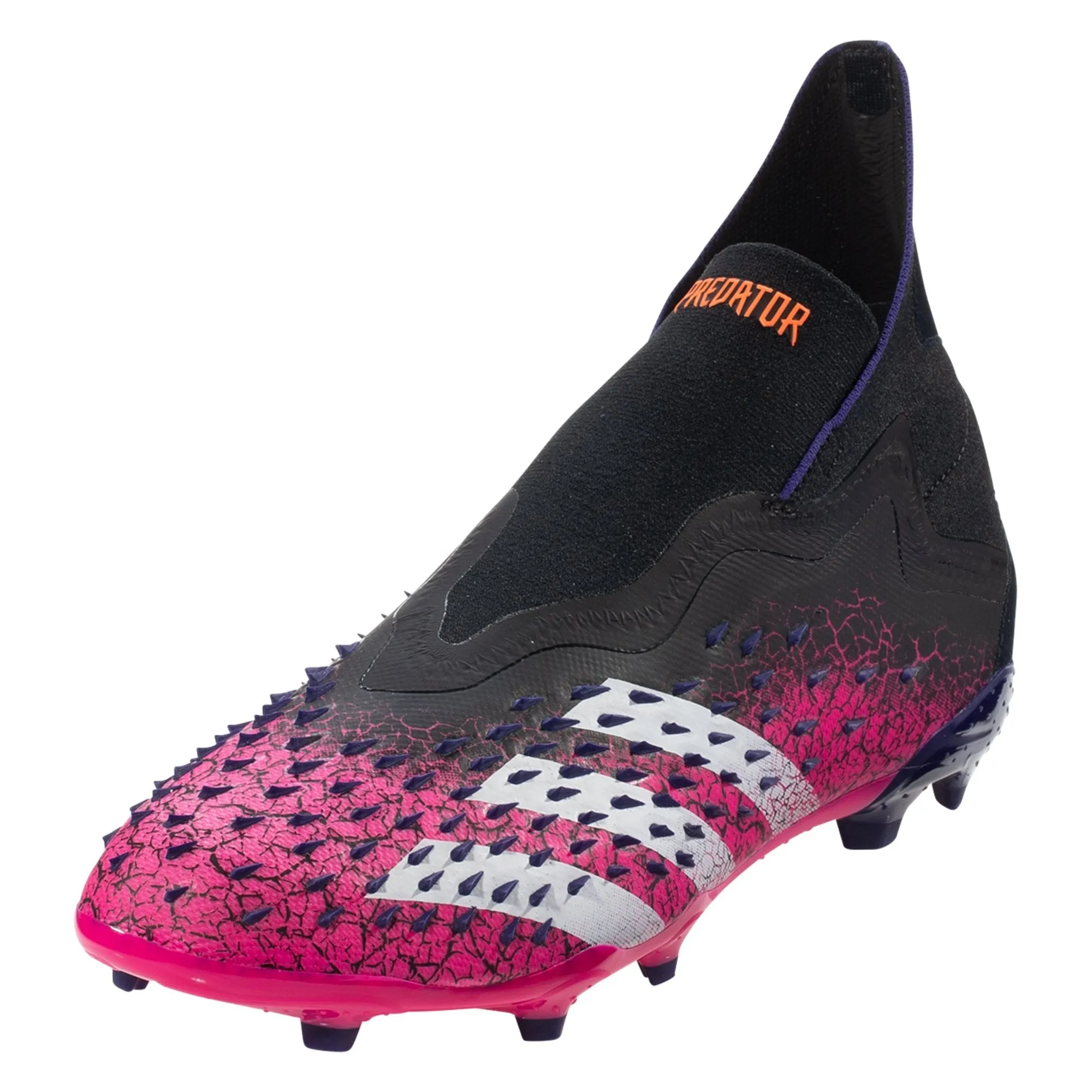 adidas Predator Freak   Junior Firm Ground Soccer Cleat -   Core Black/Cloud White/Shock Pink