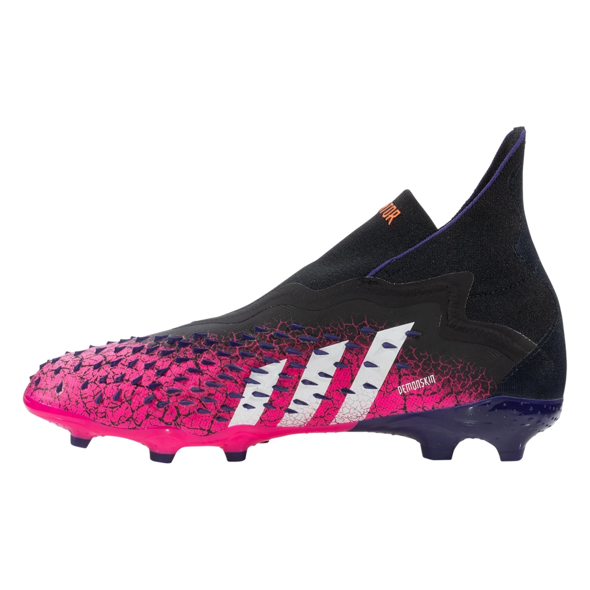 adidas Predator Freak   Junior Firm Ground Soccer Cleat -   Core Black/Cloud White/Shock Pink