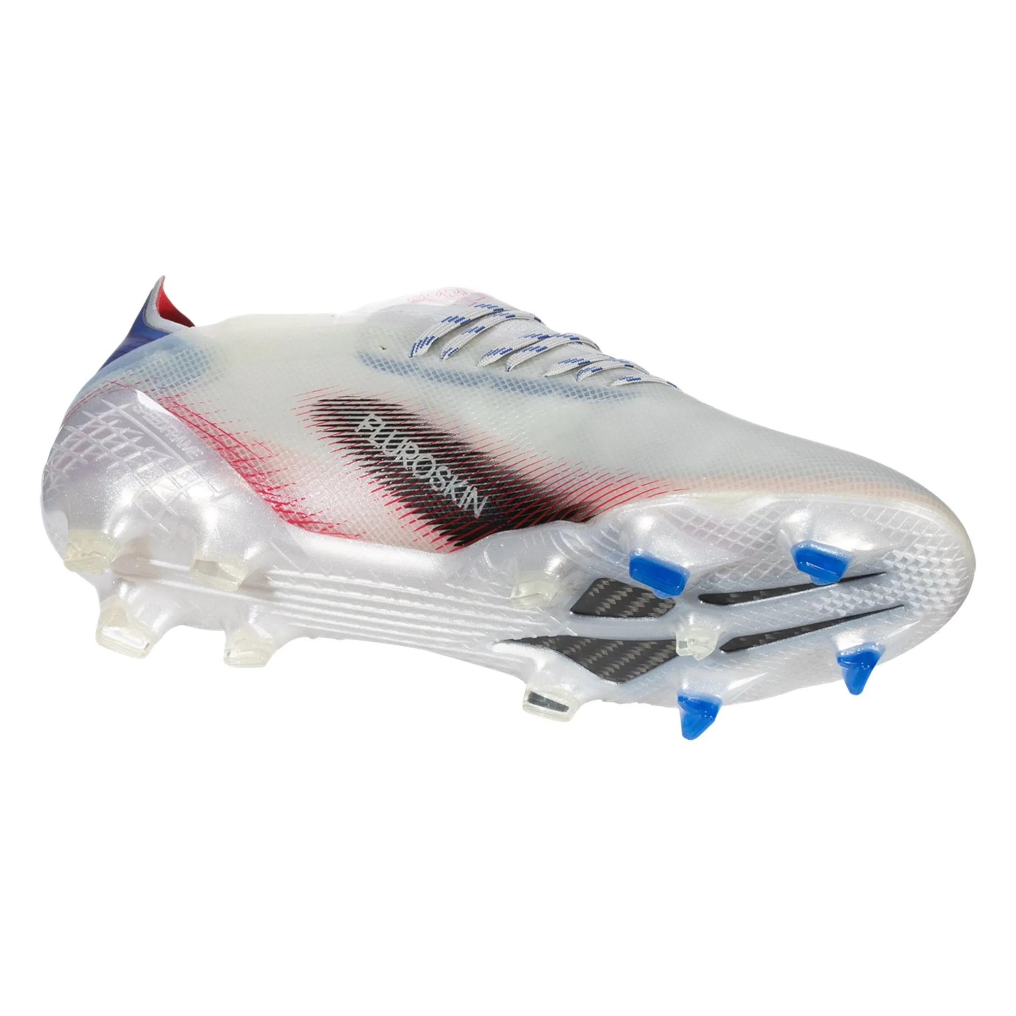 adidas X Ghosted .1 Firm Ground Cleats - Silver Metallic/Core Black/Scarlet