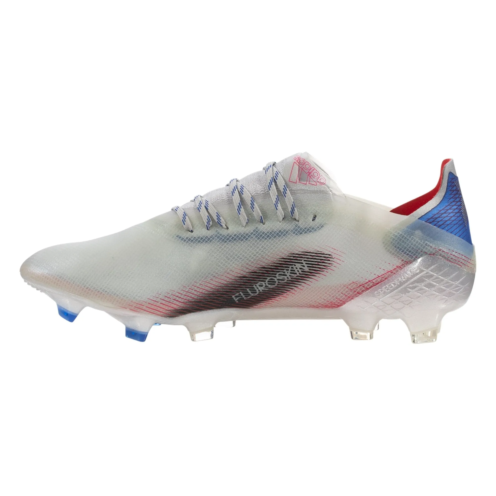 adidas X Ghosted .1 Firm Ground Cleats - Silver Metallic/Core Black/Scarlet