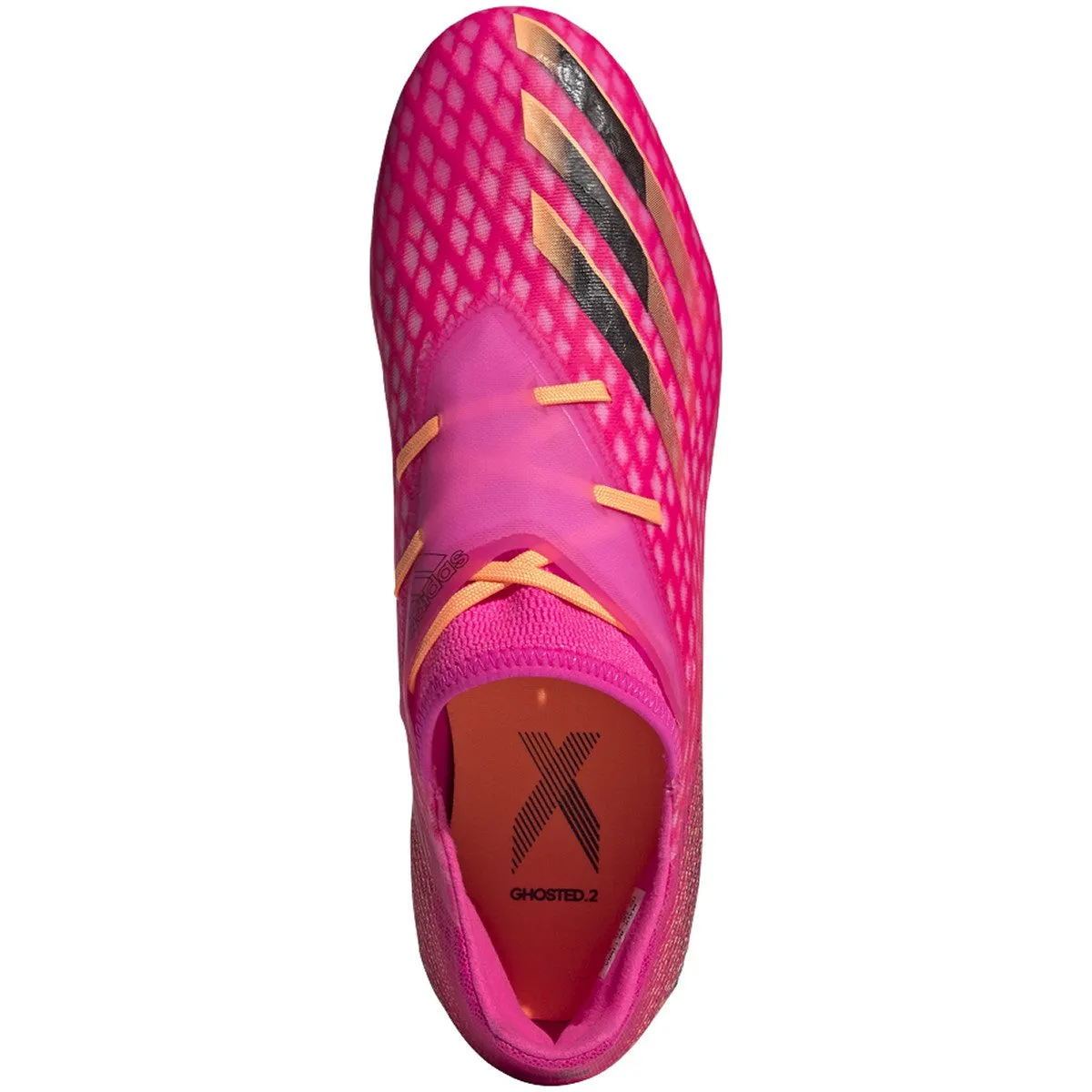 adidas X Ghosted .2 Firm Ground Cleats - Shock Pink/Core Black/Screaming Orange