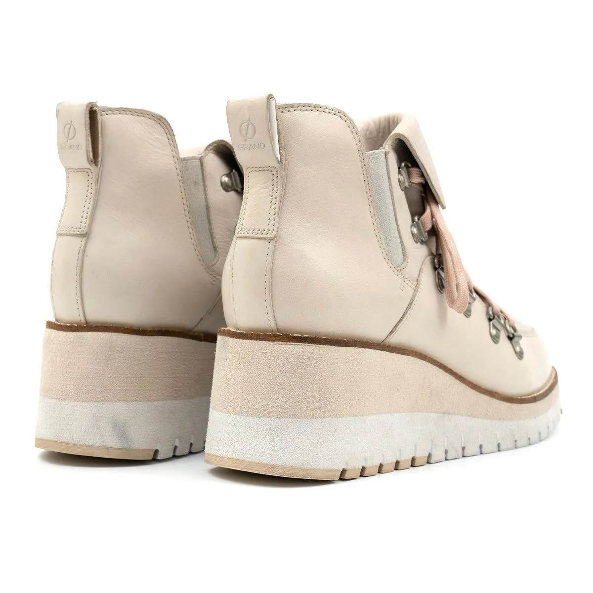 Cole Haan Zerogrand Wedge Ankle Boots Leather White Colour For Women