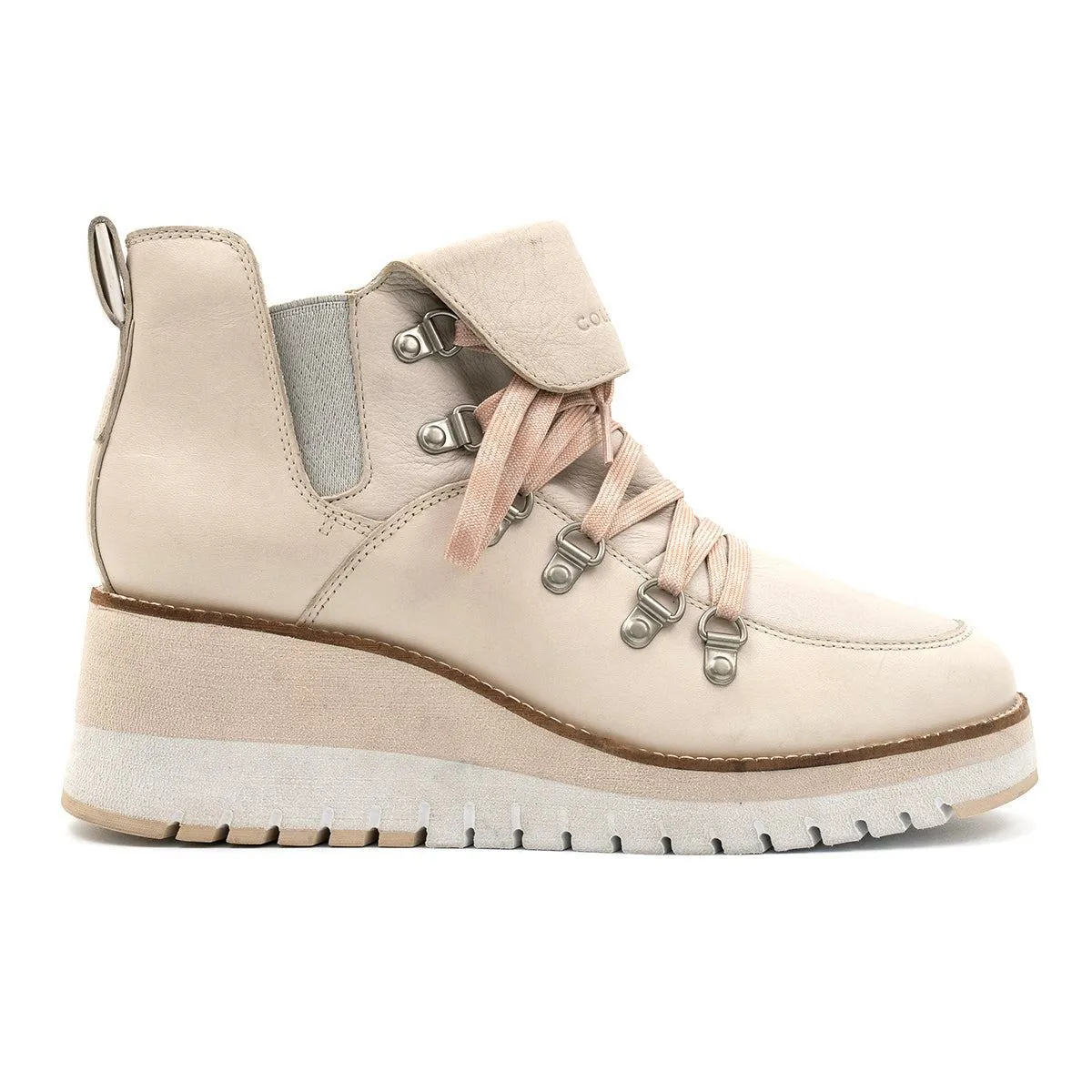 Cole Haan Zerogrand Wedge Ankle Boots Leather White Colour For Women