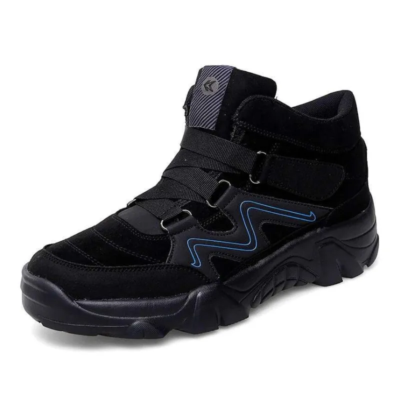 Cuzcare Orthopedic Shoes For Men Anti-puncture Velcro Hiking Sneakers Rubber Soft Suede