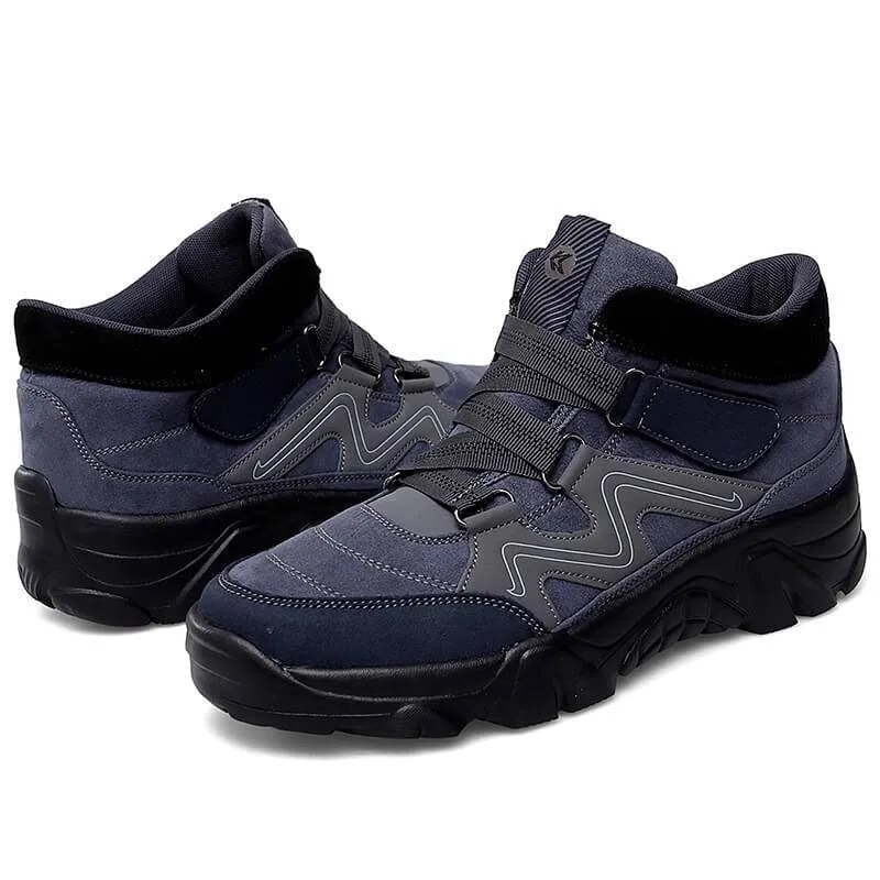 Cuzcare Orthopedic Shoes For Men Anti-puncture Velcro Hiking Sneakers Rubber Soft Suede
