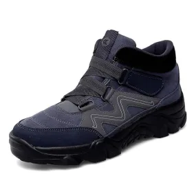 Cuzcare Orthopedic Shoes For Men Anti-puncture Velcro Hiking Sneakers Rubber Soft Suede