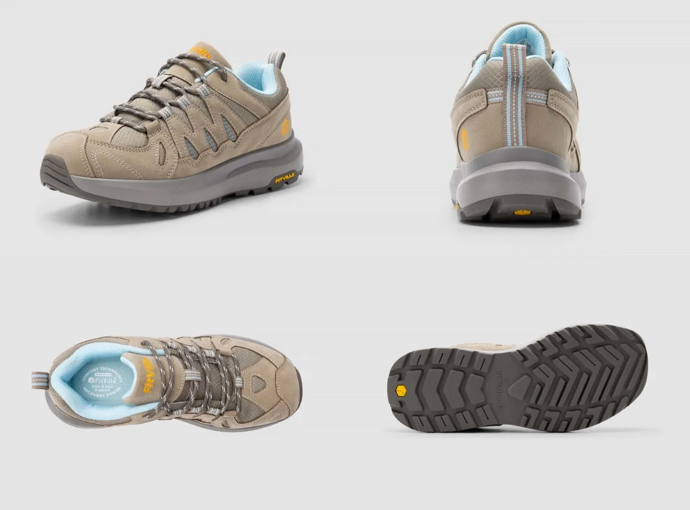 FitVille Women's Low-Top Sturdy Core Hiking Shoes V3
