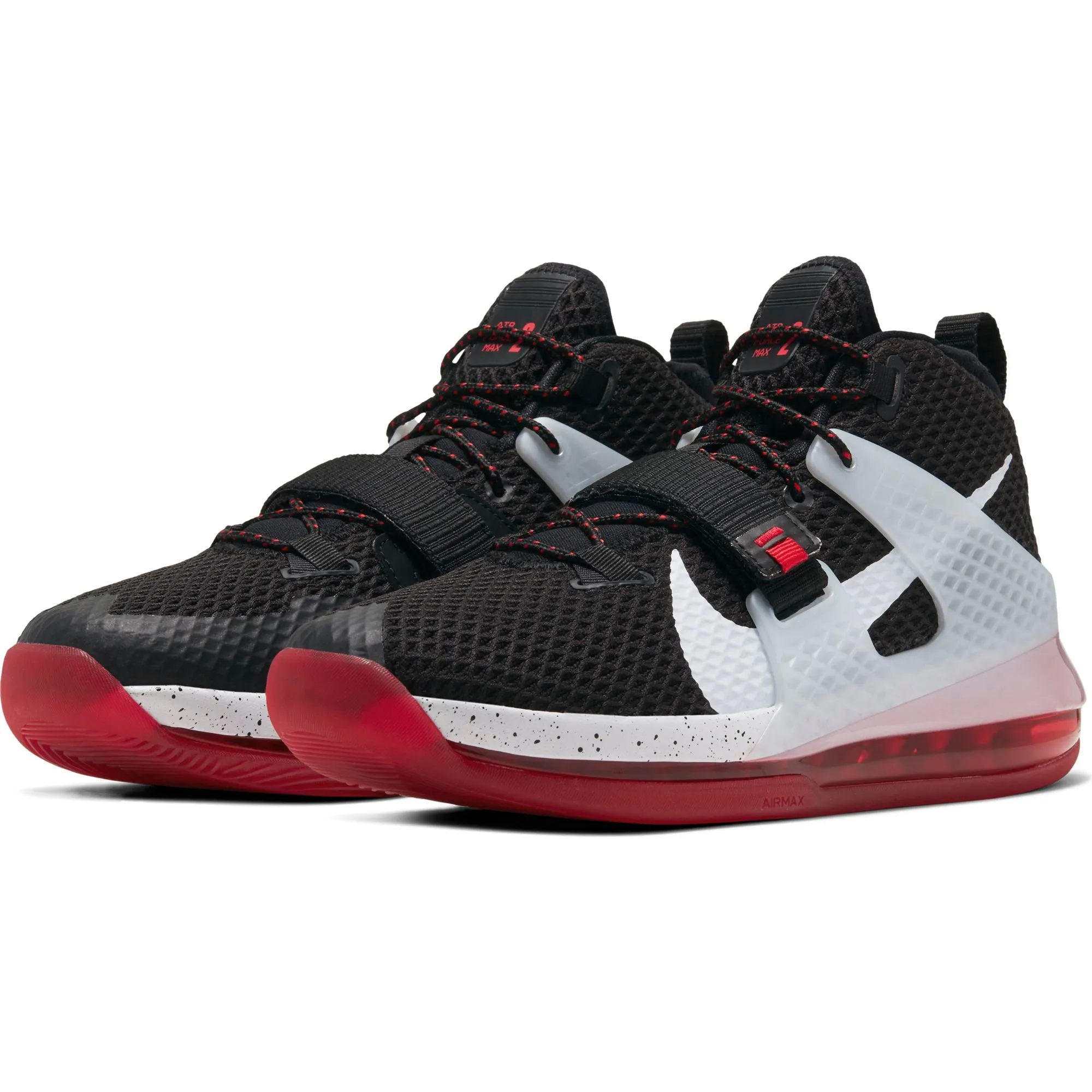 Nike Basketball Air Force Max II Basketball Boot/Shoe - Black/White/University Red/Wolf Grey