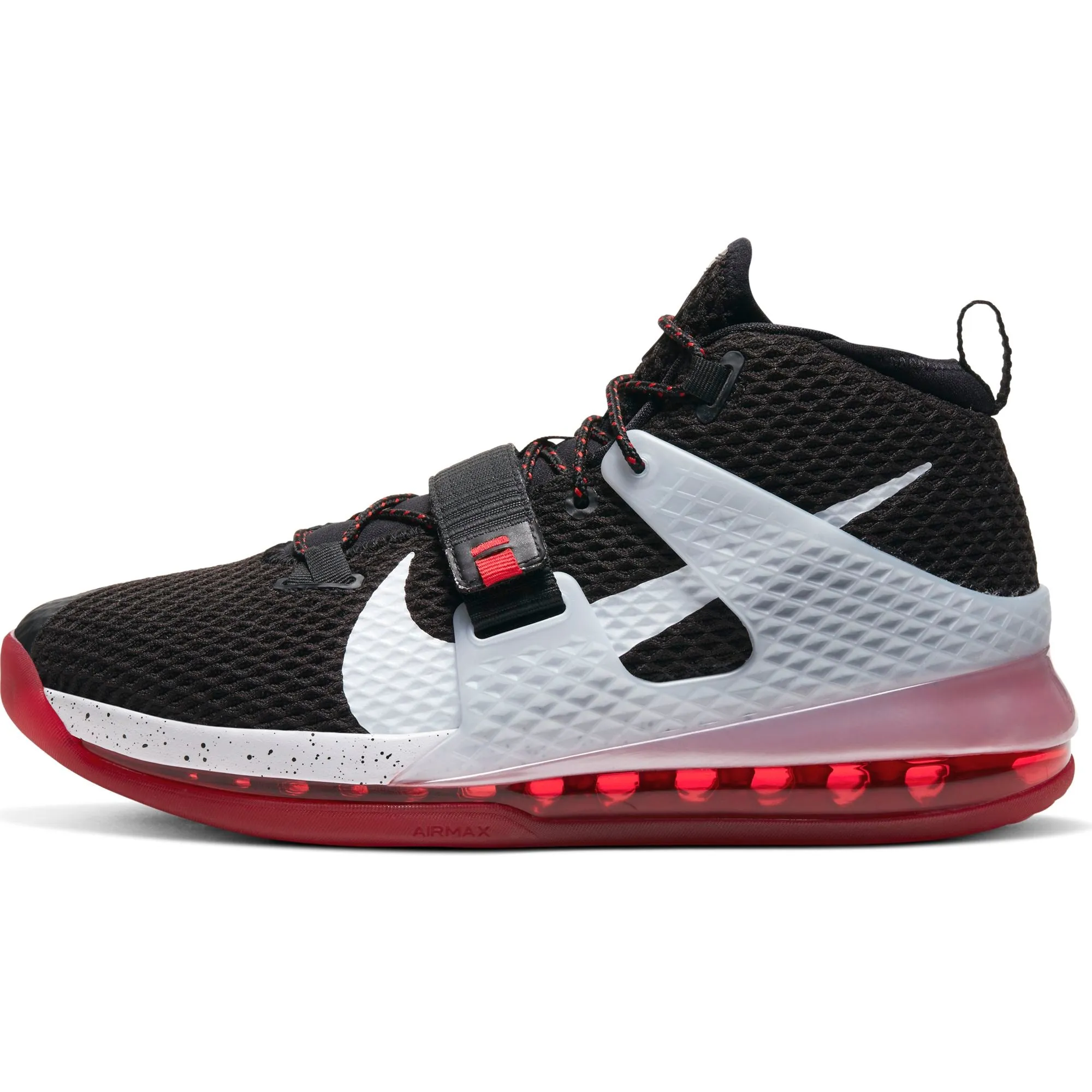 Nike Basketball Air Force Max II Basketball Boot/Shoe - Black/White/University Red/Wolf Grey