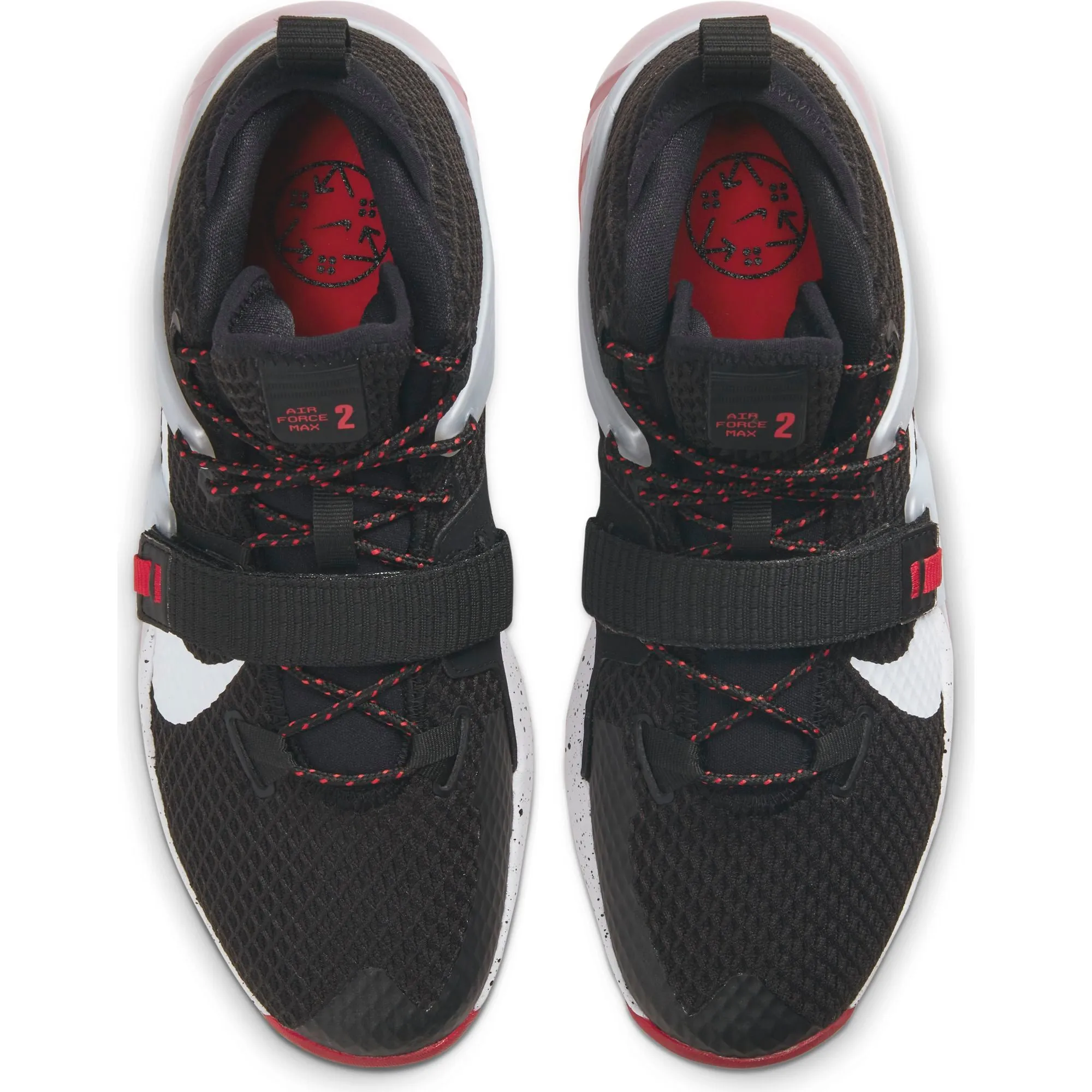 Nike Basketball Air Force Max II Basketball Boot/Shoe - Black/White/University Red/Wolf Grey