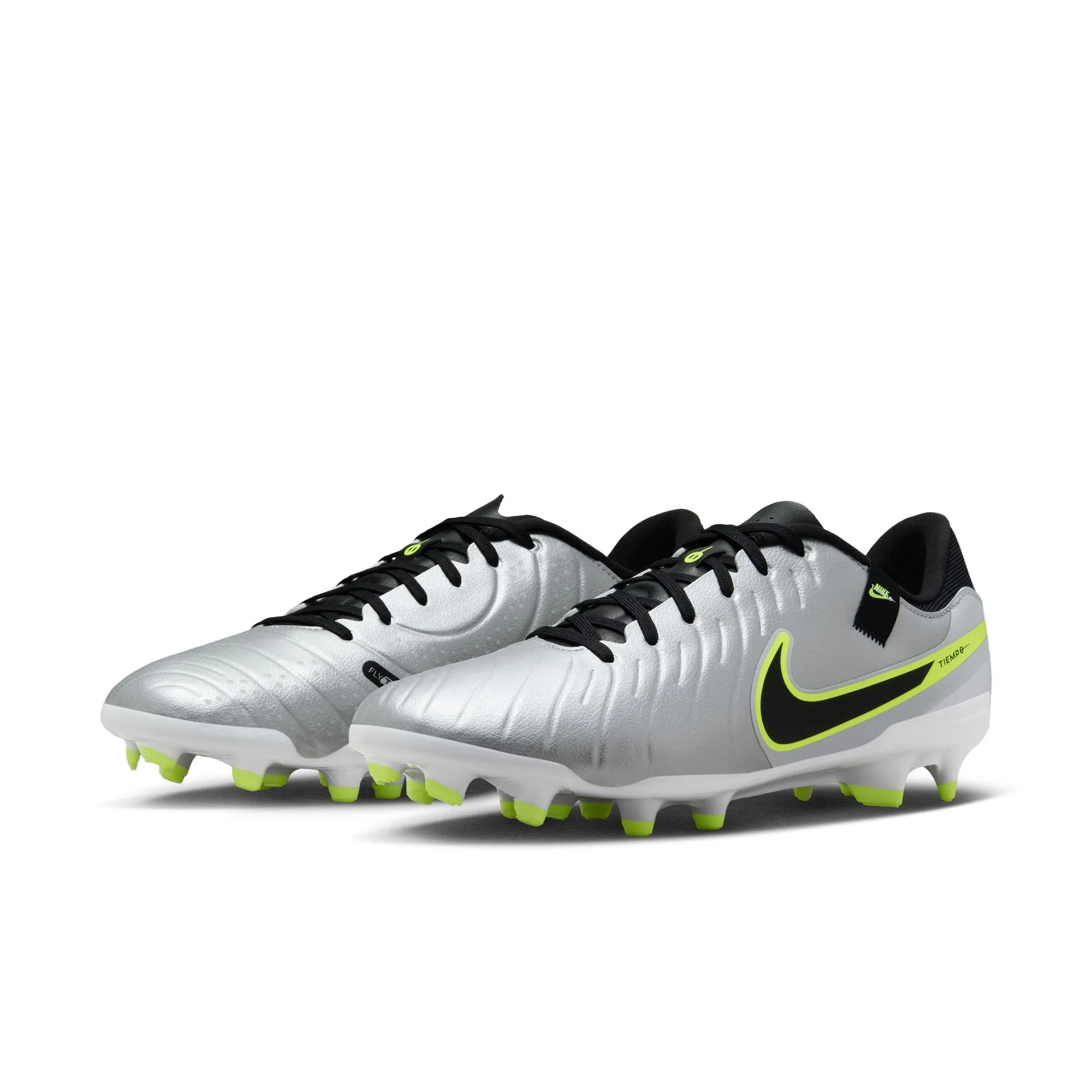 Nike Tiempo Legend 10 Academy FG Soccer Cleat -Metallic Silver/Black-Volt