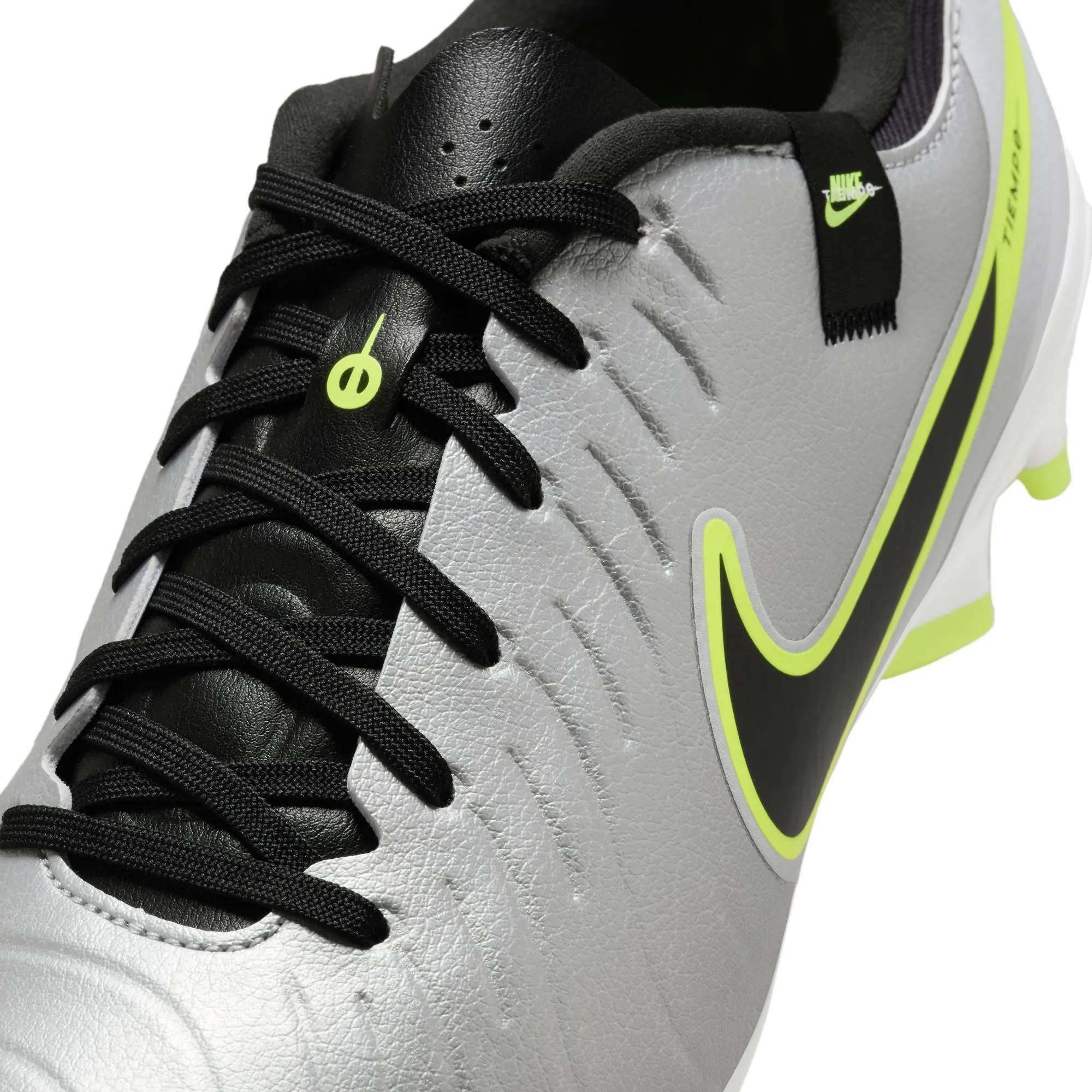 Nike Tiempo Legend 10 Academy FG Soccer Cleat -Metallic Silver/Black-Volt