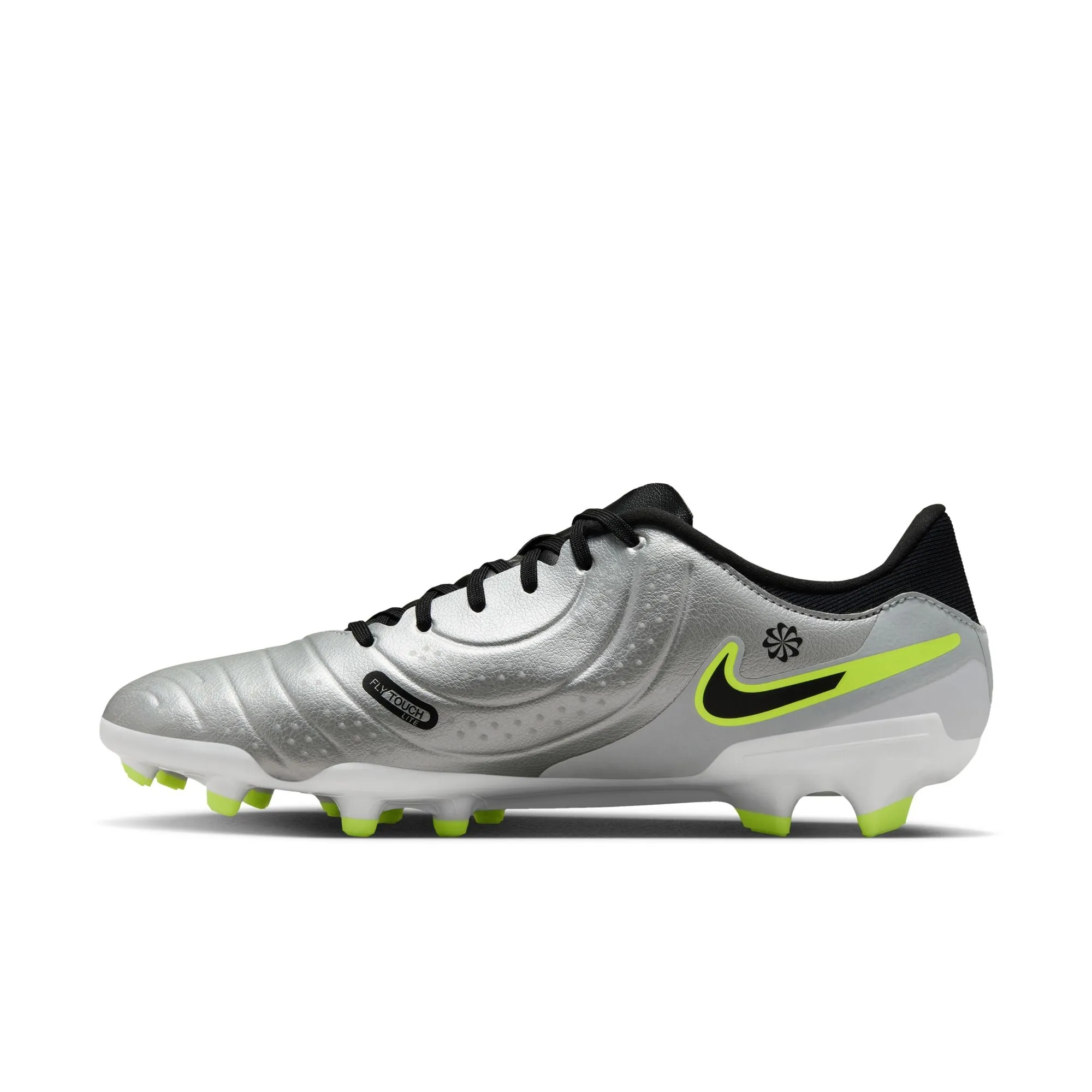 Nike Tiempo Legend 10 Academy FG Soccer Cleat -Metallic Silver/Black-Volt