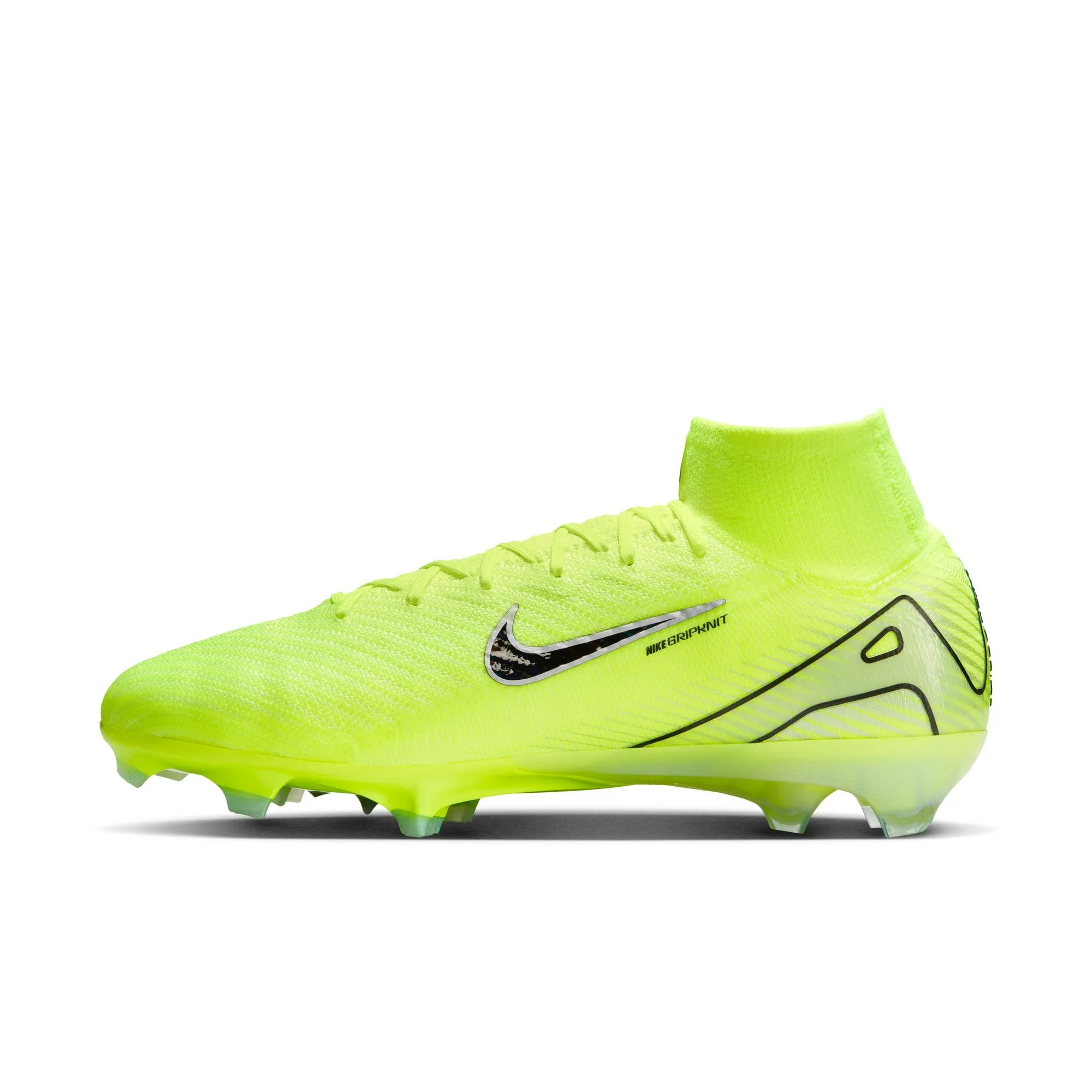 Nike Zoom Superfly 10 Elite FG/MG Firm Ground Socer Cleats -Metallic Silver/ Volt Black