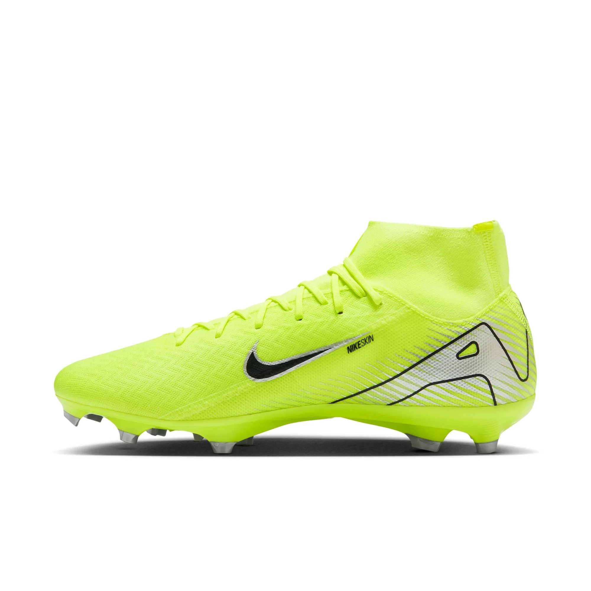 Nike Zoom Superfly Academy FG/MG Firm Ground Soccer Shoes - Metallic Silver/Volt Black