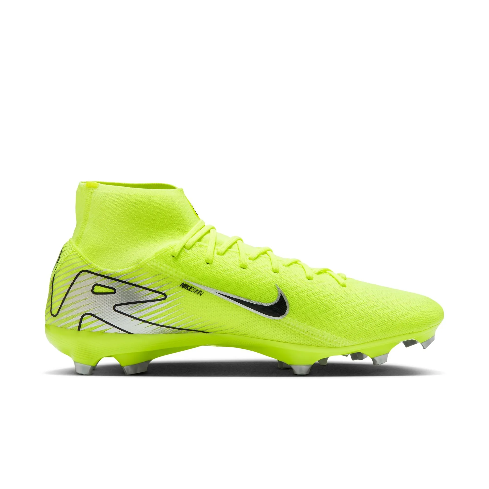 Nike Zoom Superfly Academy FG/MG Firm Ground Soccer Shoes - Metallic Silver/Volt Black