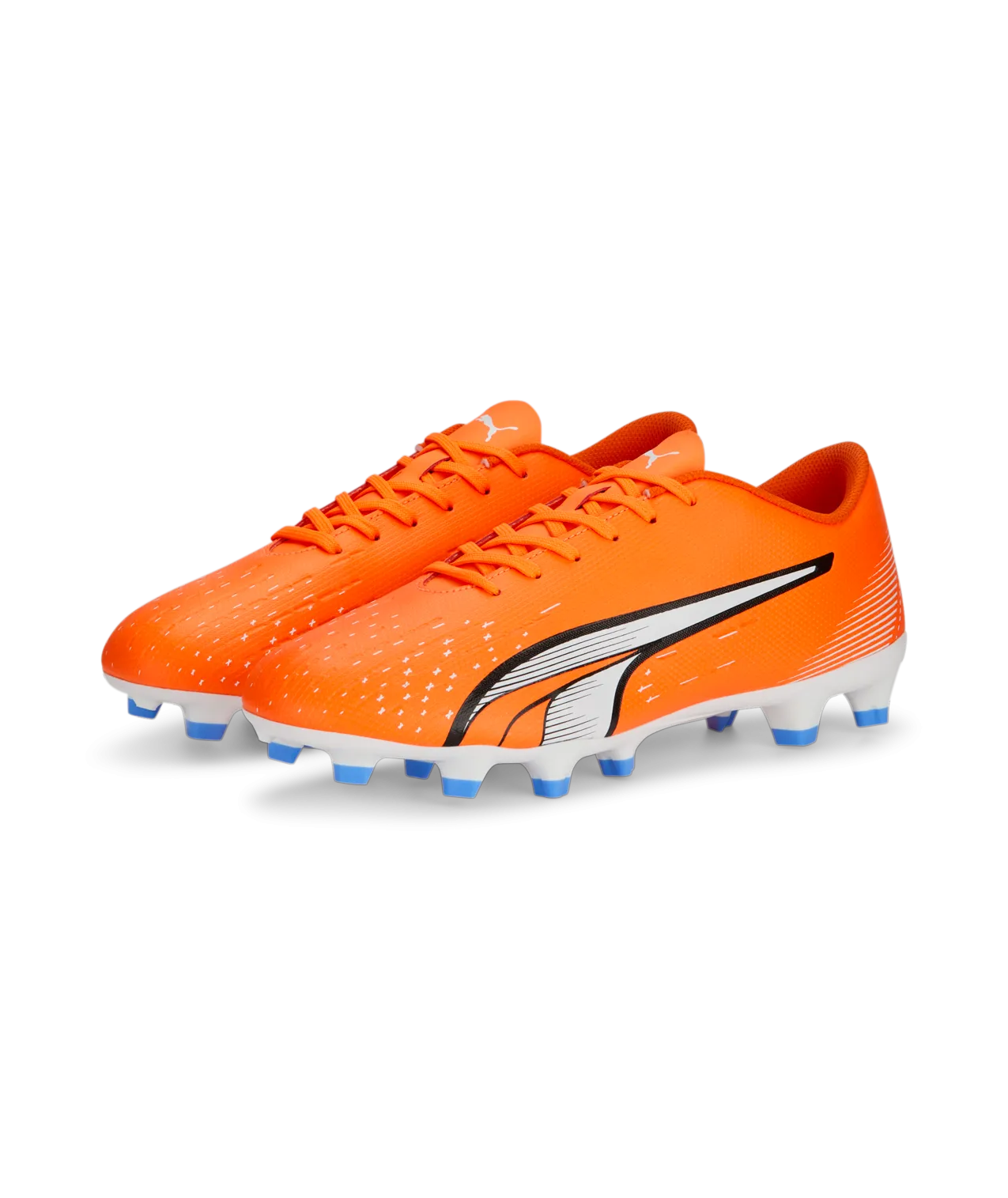 Puma Ultra Play Soccer Cleats 107224 01  ULTRA ORANGE-PUMA WHITE-BLUE GLIMMER