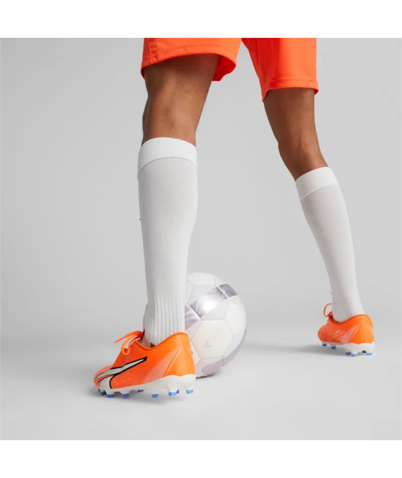 Puma Ultra Play Soccer Cleats 107224 01  ULTRA ORANGE-PUMA WHITE-BLUE GLIMMER
