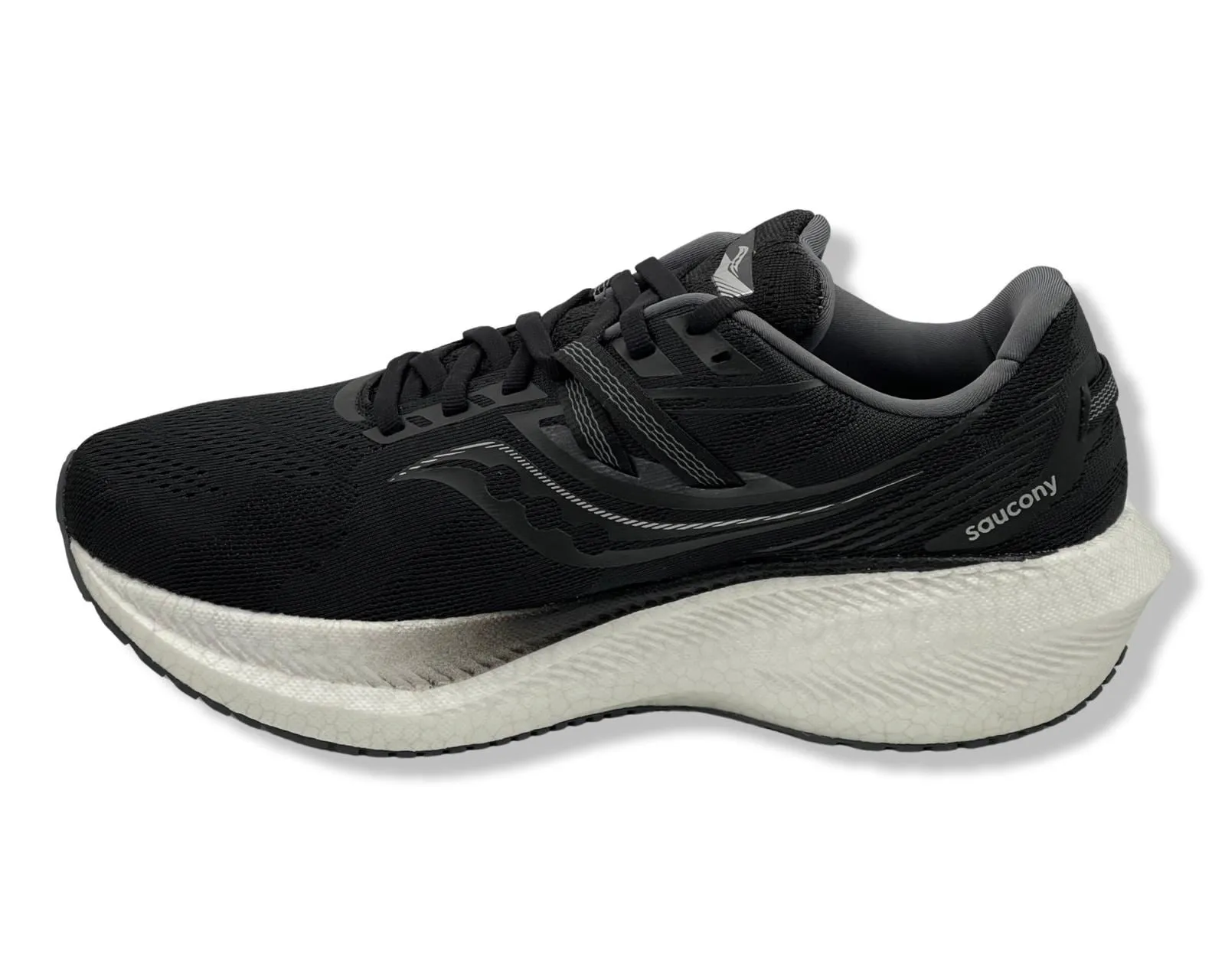 Saucony Triumph 20 WIDE Runing Shoes In Black\White For Men's