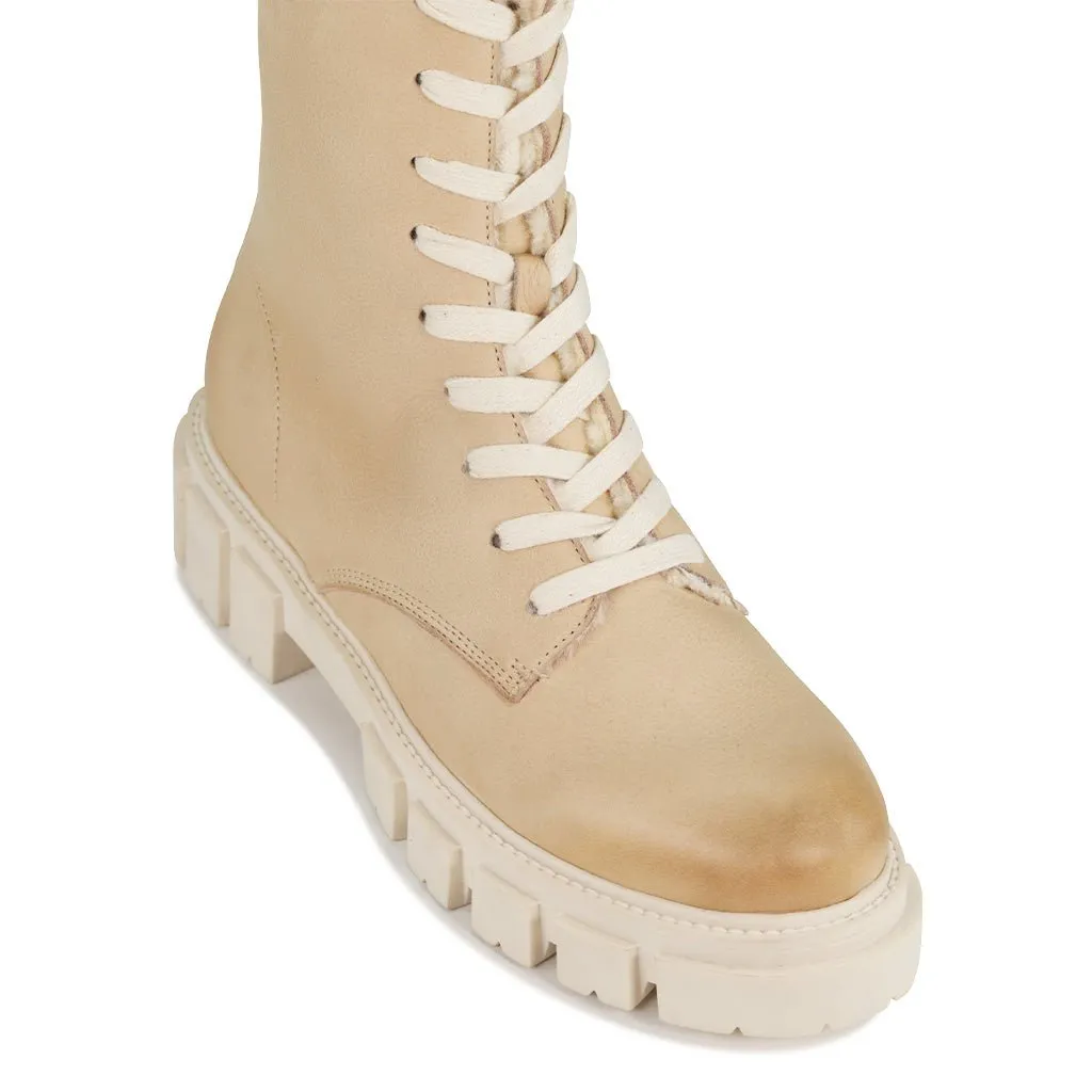 SHEAR LEATHER MID BOOTS