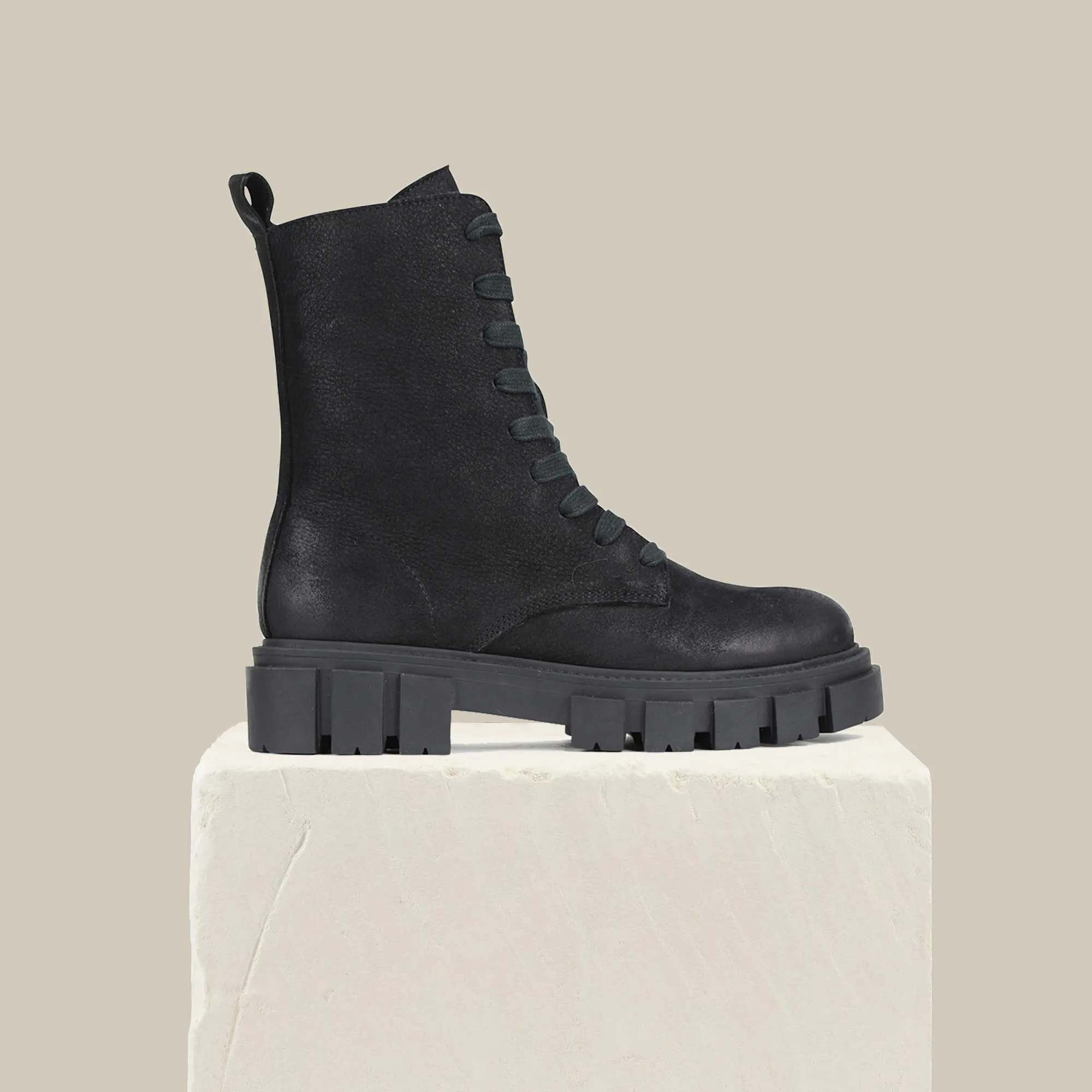 SHEAR LEATHER MID BOOTS