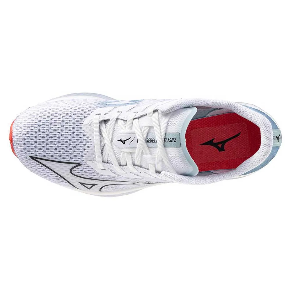 Women's Wave Rebellion Flash 2 Running Shoe - White/Black - Regular (B)