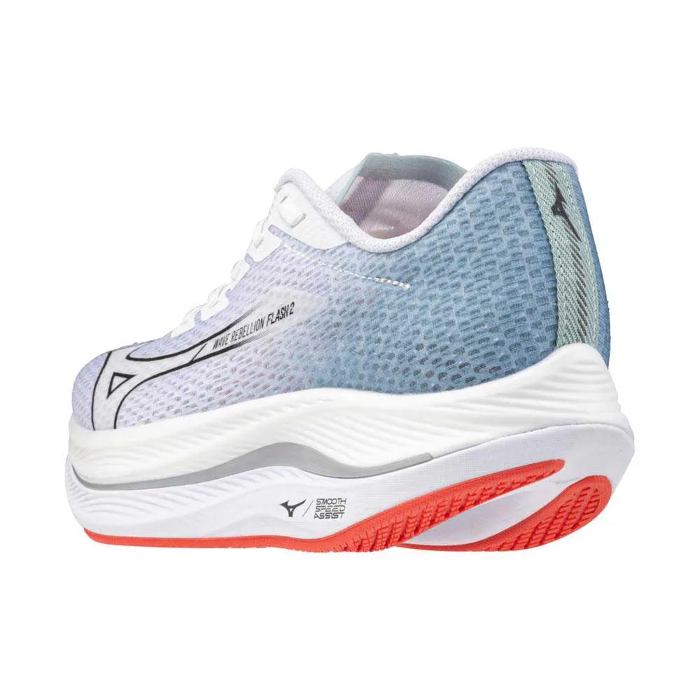 Women's Wave Rebellion Flash 2 Running Shoe - White/Black - Regular (B)